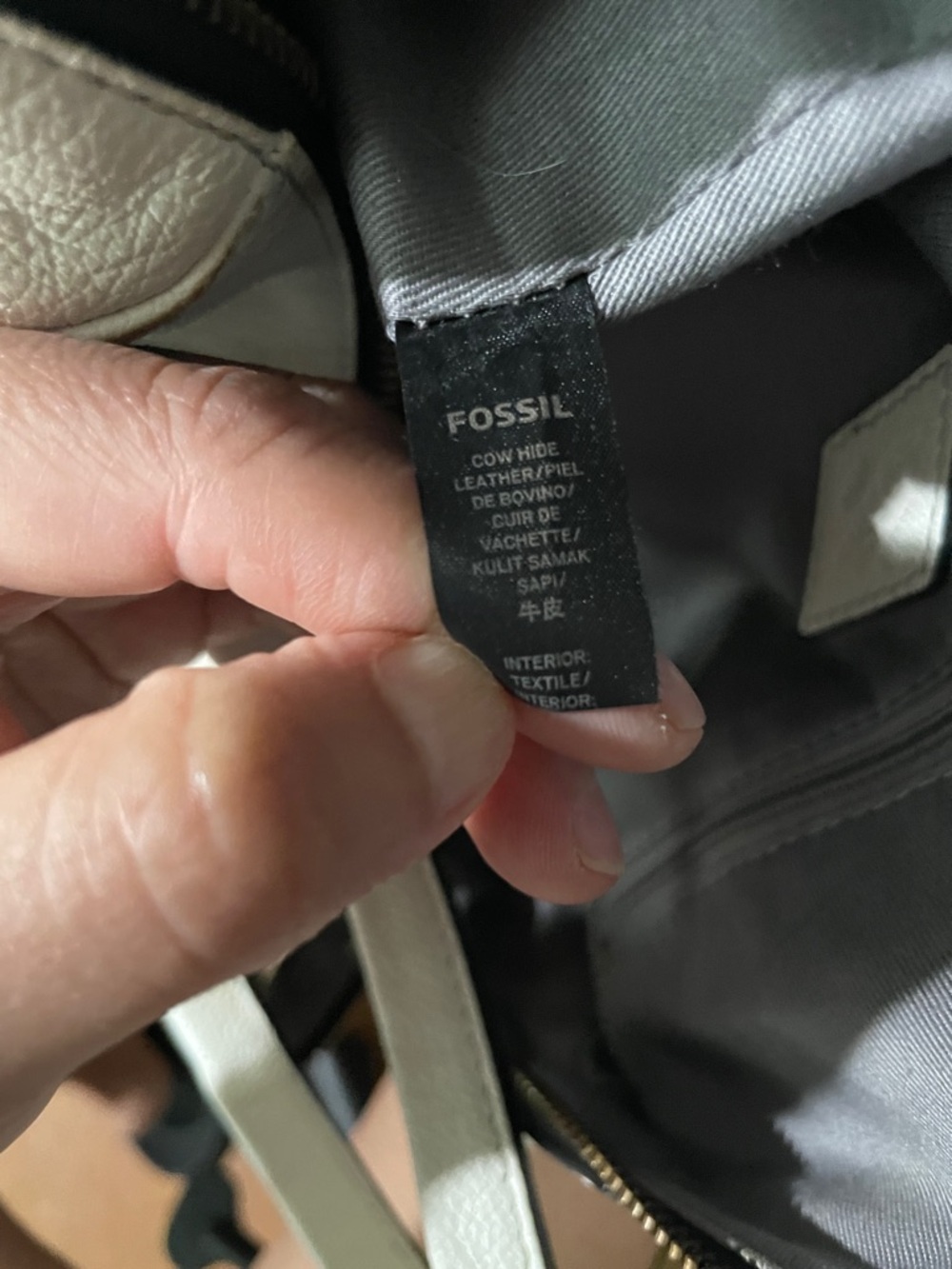 Fossil Jori Leather Satchel in a coconut white color - Picture 5 of 6